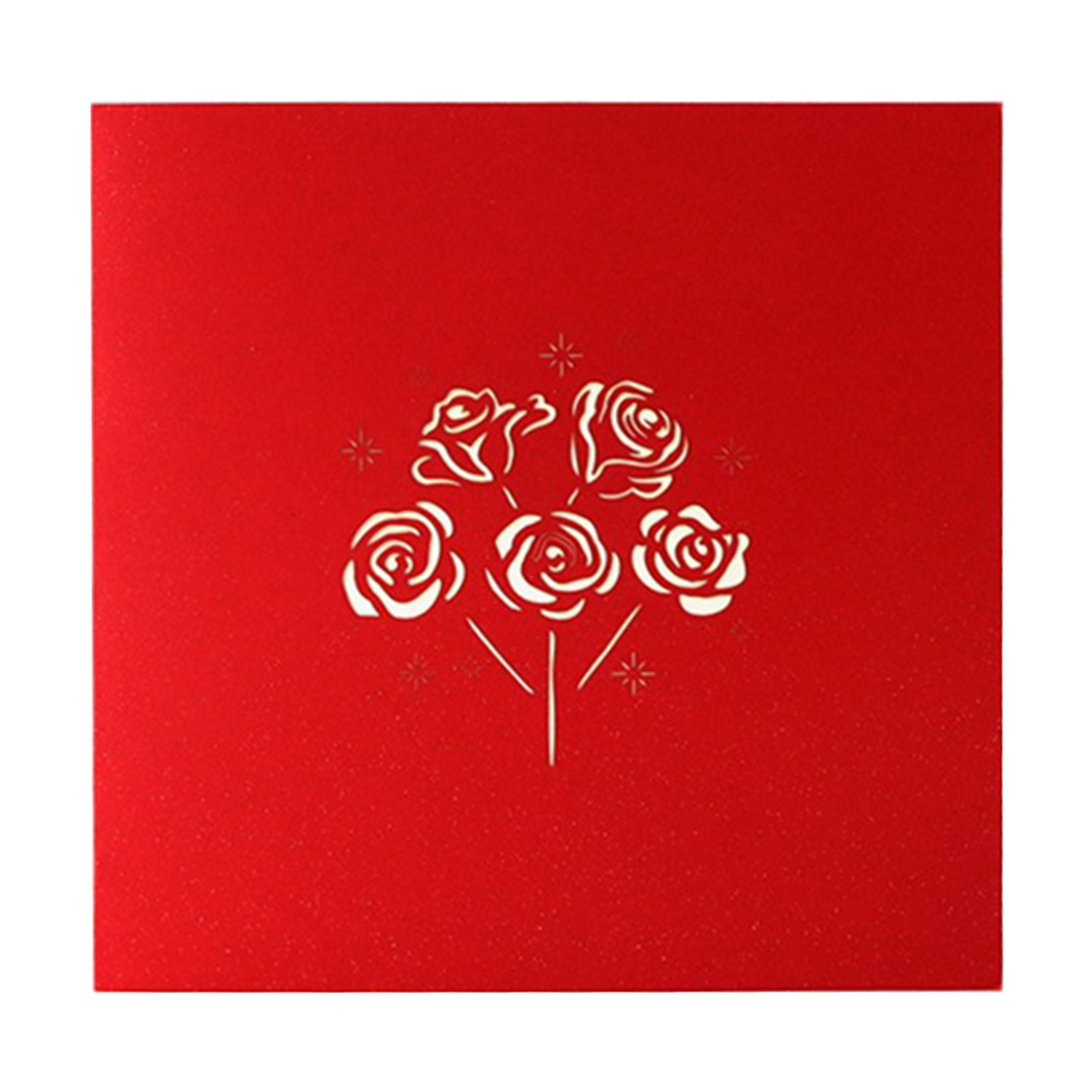 

Creative Rose 3D Pop Up Card Hollow Greeting Cards Birthday Valentine Gifts, 501 Original