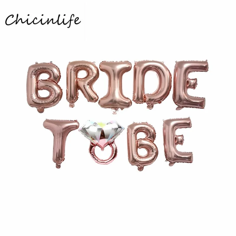 Chicinlife Rose gold Bride To Be Latex Balloons heart star balloon Bachelorette wedding party decoration