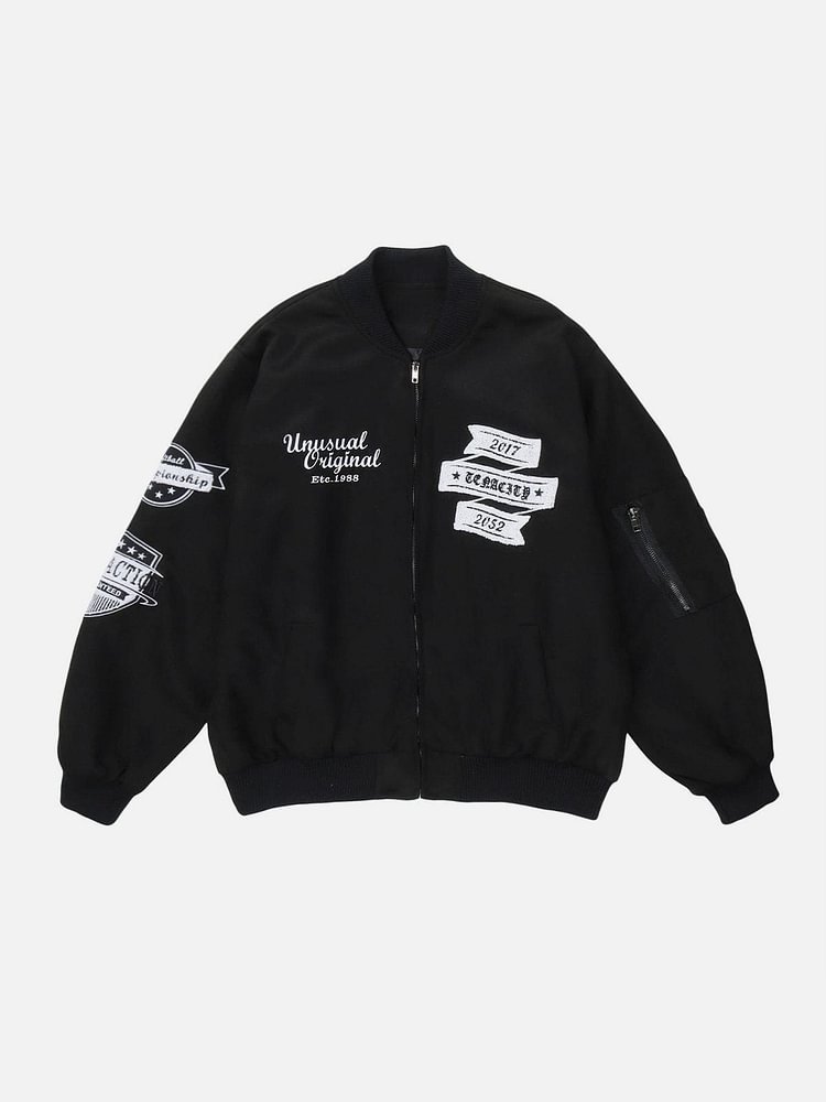 Vintage Flocked Badge Varsity Jacket