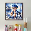 Boy And Puppy-11CT Stamped Cross Stitch 45*45cm/17.72*17.72in