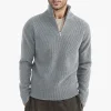 Men's half-high zipper collar warm sweater