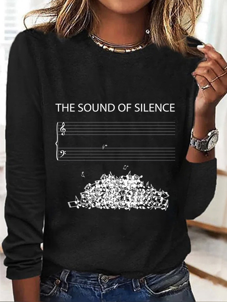 The Sound Of Silence Funny Sheet Music Art Long Sleeve T Shirt wearshes