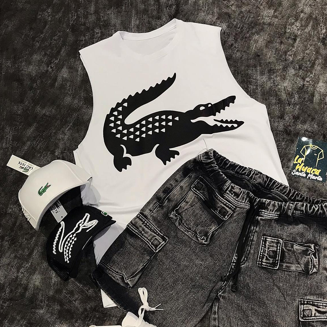 Classic Lacoste Oversized Cotton Tank Top