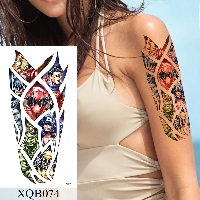 Waterproof Temporary Tattoo Sticker Flower Rose Flash Tattoos Lalash Tattoos Snake Lion Body Art Arm Fake Sleeve Tatoo Women
