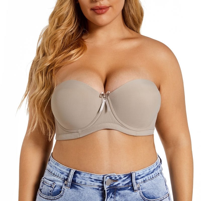 FallSweet Plus Size Strapless Bra Push Up Women Underwear Seamless Sexy Lingerie Invisible Non Slip Brassiere