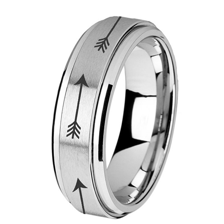 Cupid's Arrow Turnable Titanium Steel Ring