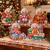(Grandma)DIY Pearl Diamond Painting Acrylic Stand, Christmas Double-Sided Printed Tabletop Decoration, Special Shaped Diamond Art Craft Kit for Home Decor