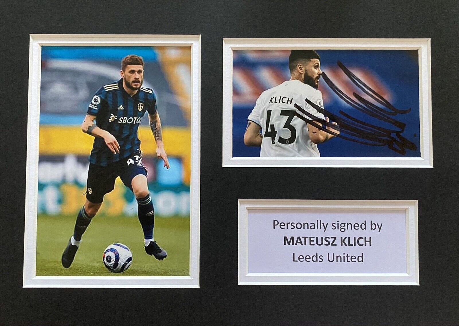 Mateusz Klich Hand Signed Leeds United Photo Poster painting In A4 Mount Display