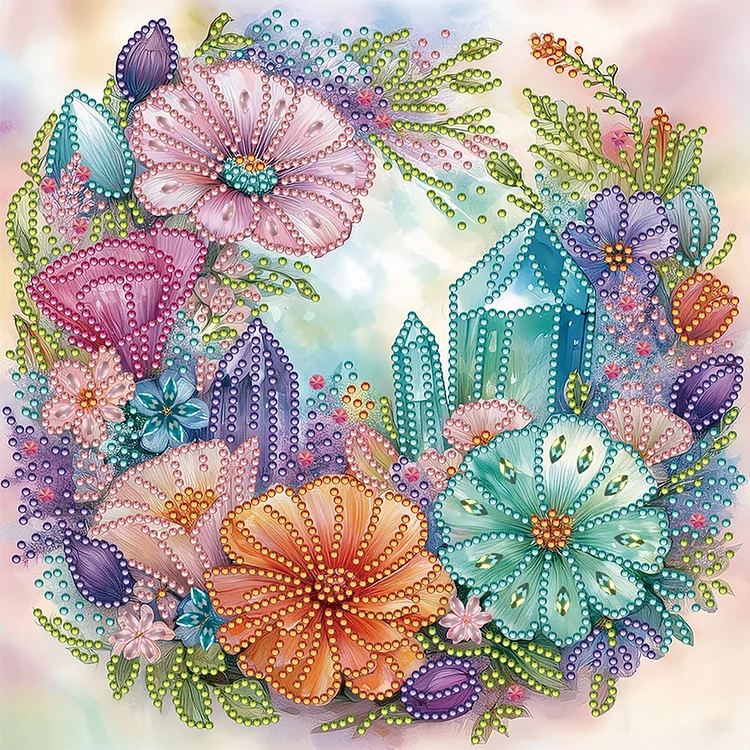 Crystal Flower 30*30cm (Canvas) Special Shaped Drill Diamond Painting gbfke