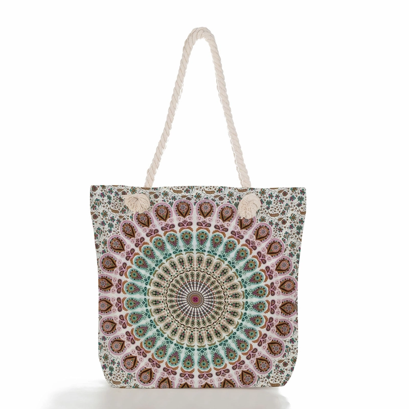 Women’s Basic Flower Canvas Shopping Bags