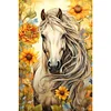 (40*60cm)Sunflower Horse - Round Partial AB Drill Diamond Painting