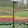 1.5m 2 in 1 Solar Lamp Post Light Decorative Floor Lamp for Front and Back Doors