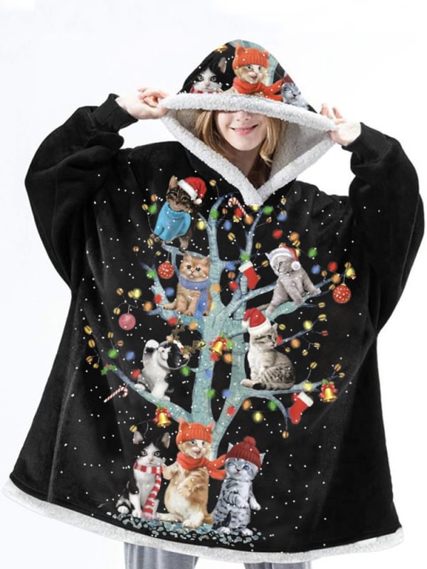 Leisure cute animal printed lazy sweater blanket