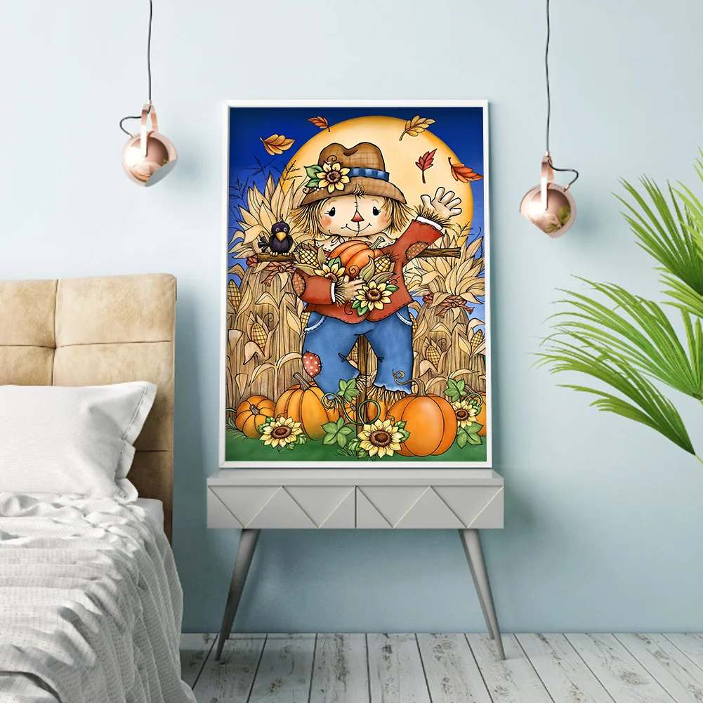 5D Diamond Painting DIY Halloween scarecrow Full Round Drill Rhinestone Kit