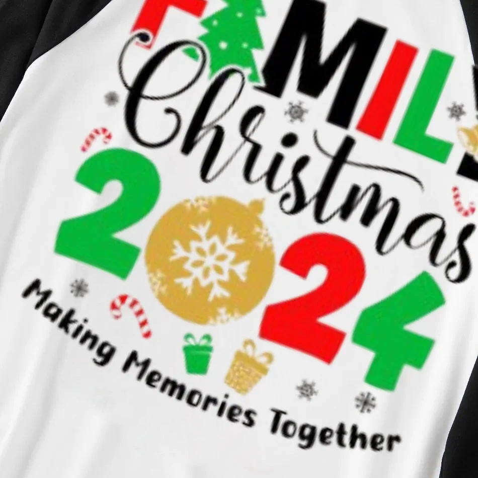 "Family Christmas 2024 Making Memories Together" Printed Green and Black Plaid Christmas Family Pajamas