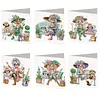 6pcs DIY Diamond Painting Greeting Card Set with Envelopes Rhinestone Diamond Art Mosaic Postcards for Birthdays Thanksgiving & Special Occasion