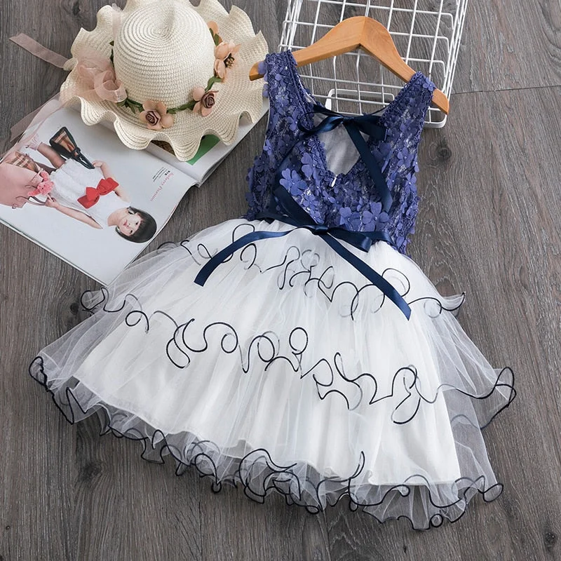 Summer Dresses for Girls Lace Tulle Ball Design Baby Girl Dress Party Dress For 3-8 Years Infant Dresses for toddler girl