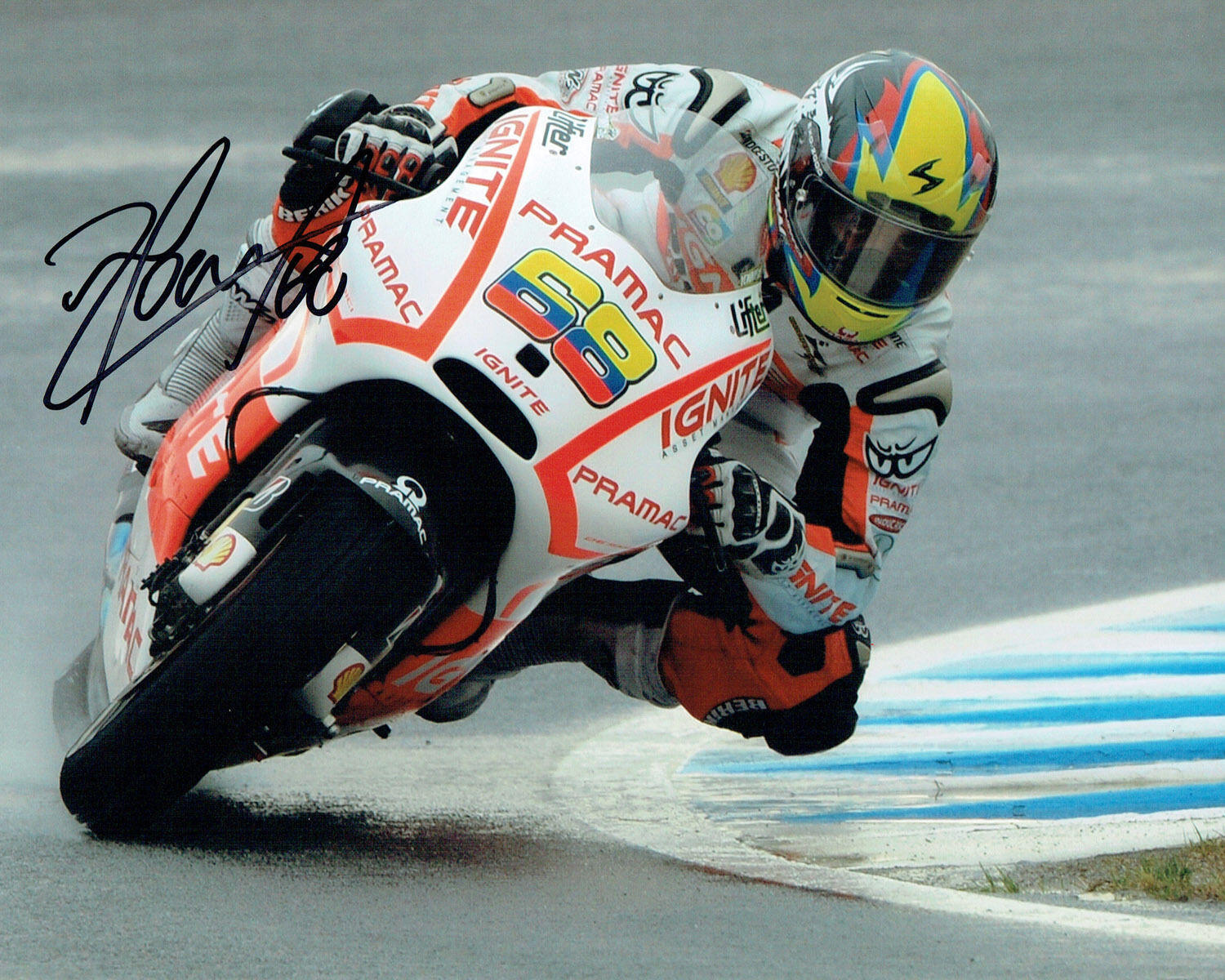 Yonny HERNANDEZ SIGNED Pramac Ducati MOTOGP 10x8 Autograph Photo Poster painting AFTAL COA