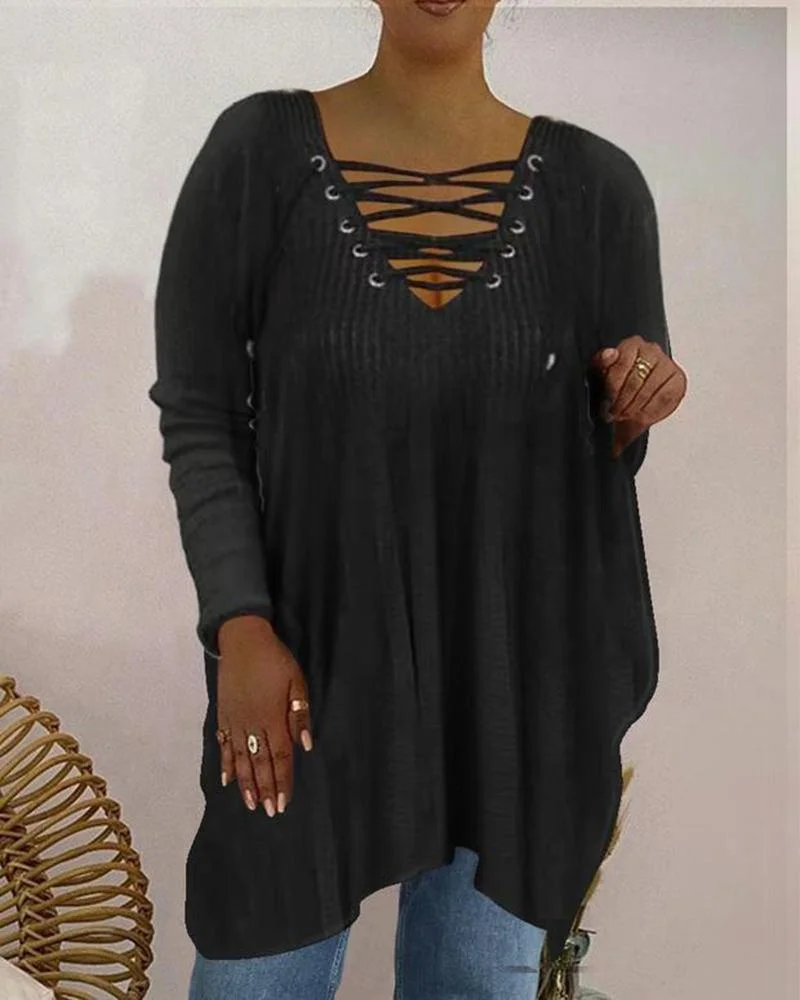 Woman's Printed Casual Long Sleeve T-shirt-04