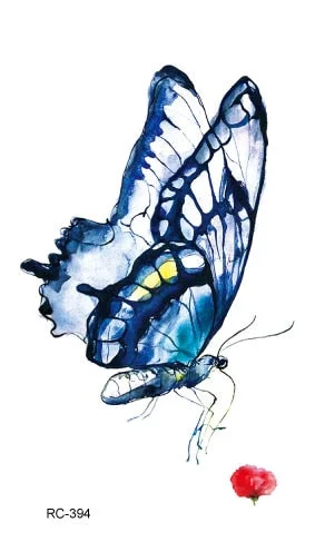 52 Kinds Watercolor Animals Fake Tattoos Temporary Cat Flamingo Wolf Whale Fox Butterfly Waterproof Tatto Stickers Small Size