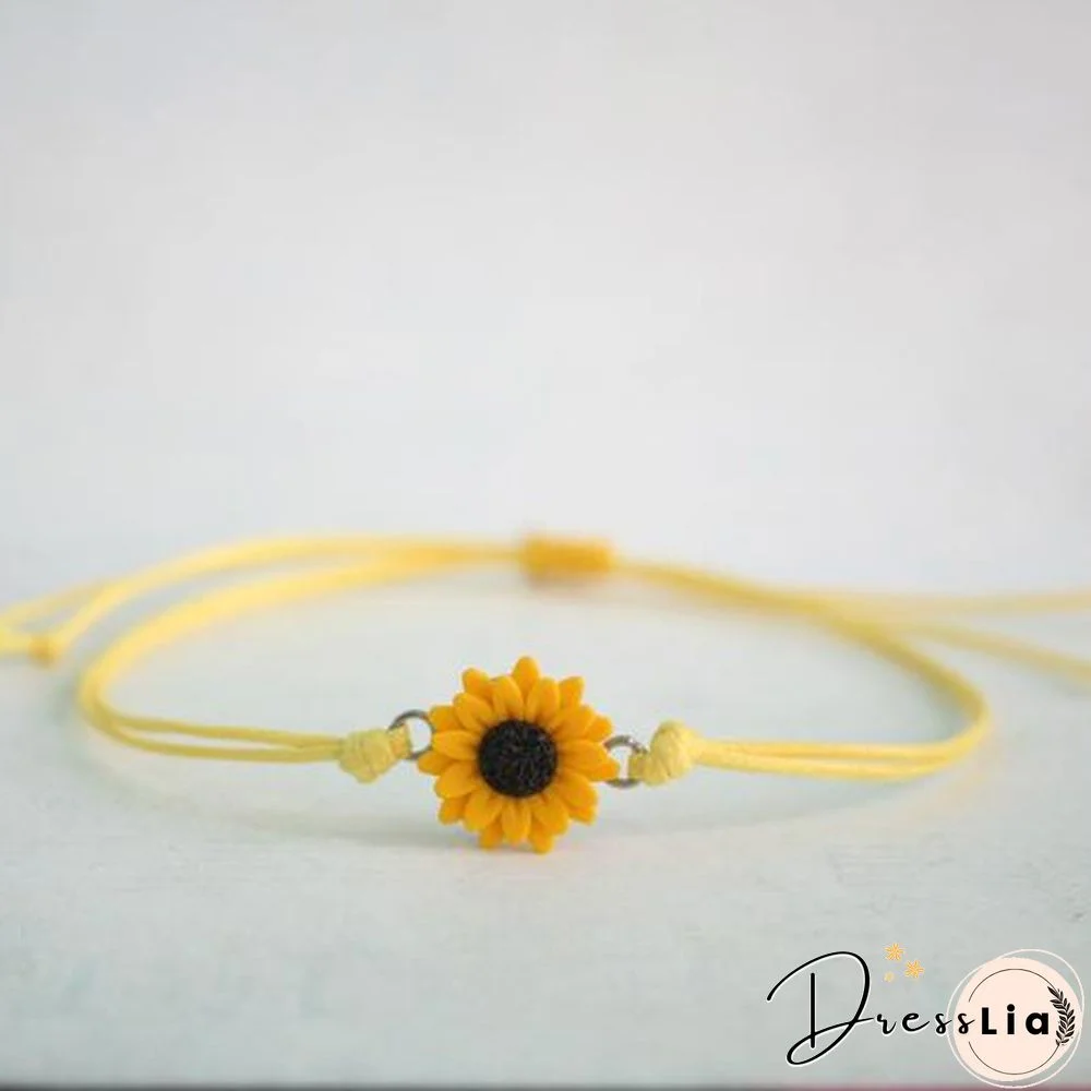 Sunflower Bracelet. Friendship Bracelet. Sunflower Ankle Bracelet. Sunflower Favors