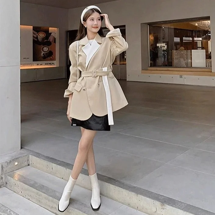 Yyvonne Brown Short Boots Women High And Thick Zipper Square Head 2025 New Winter Korean Version Of Thin Skinny Boots