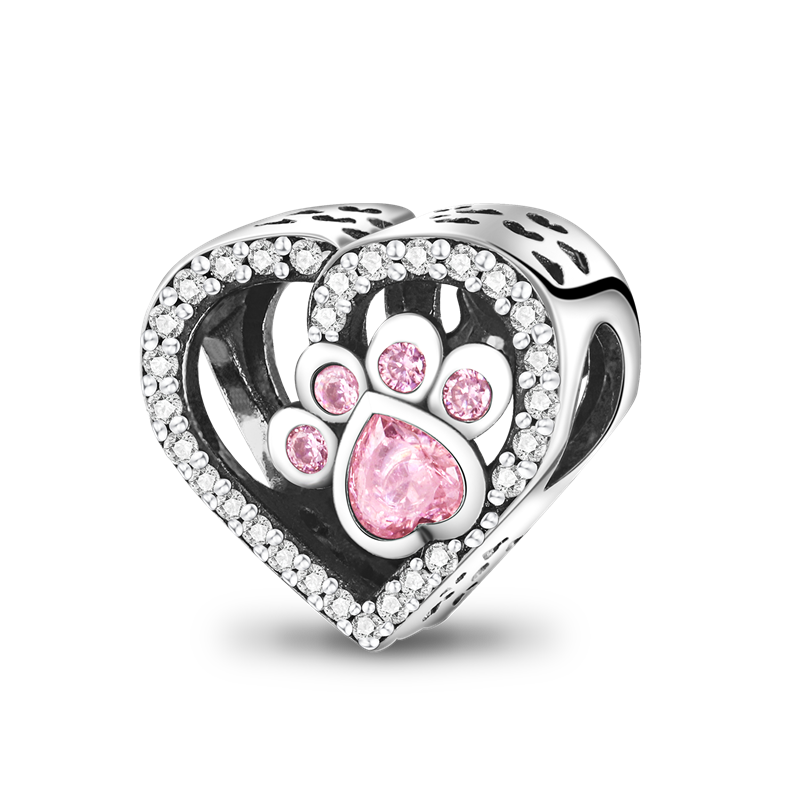 100% 925 Sterling Silver Cute Paw With Bone Charm Pendant fit Women Bracelet DIY Jewelry Making KTC048