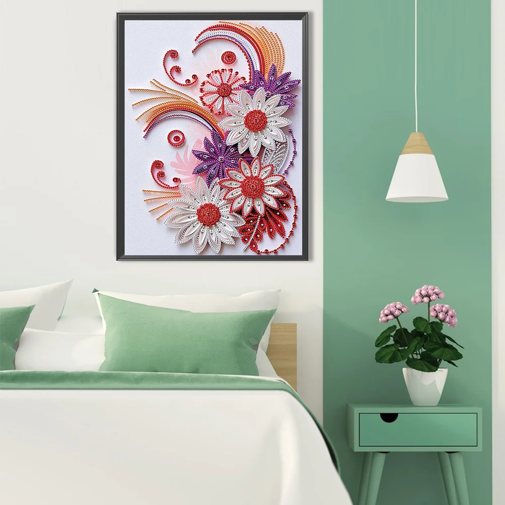 Diamond Painting - Partial Special Shaped Drill - Flower(Canvas|30*40cm)