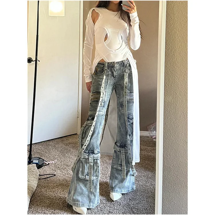 Blue Gothic High Waisted Pant