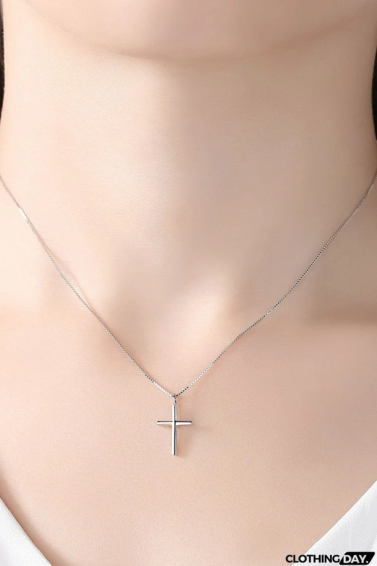 Cross Pendant 925 Sterling Silver Necklace