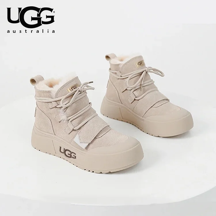 WODOODPORNE I ANTYPOŚLIZGOWE BUTY DAMSKIE UGG® 2024 Z BAWEŁNY, Z WEŁNIANĄ WYŚCIÓŁKĄ