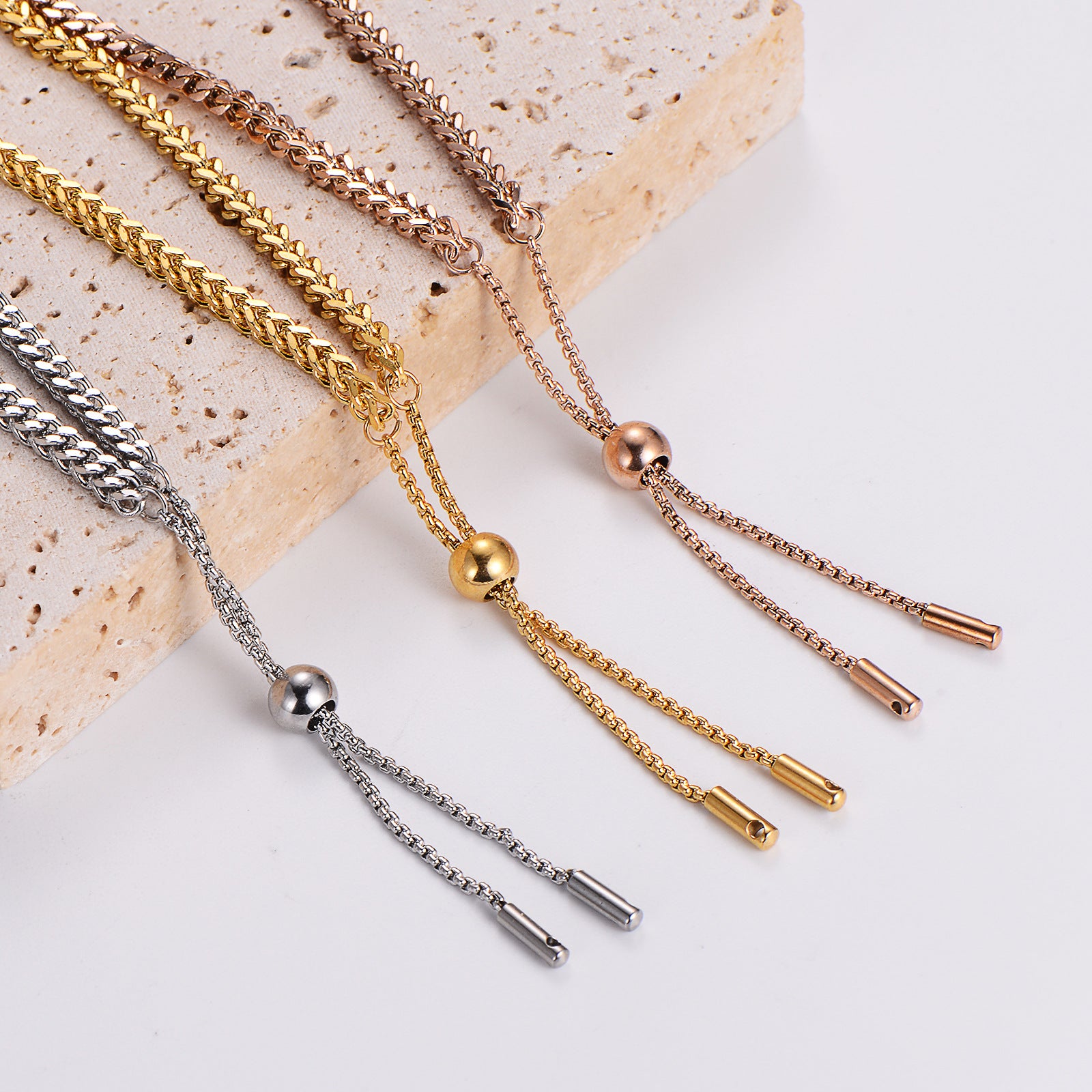 Expressive Women Chain Geometric Stainless Steel Electroplating Bracelets