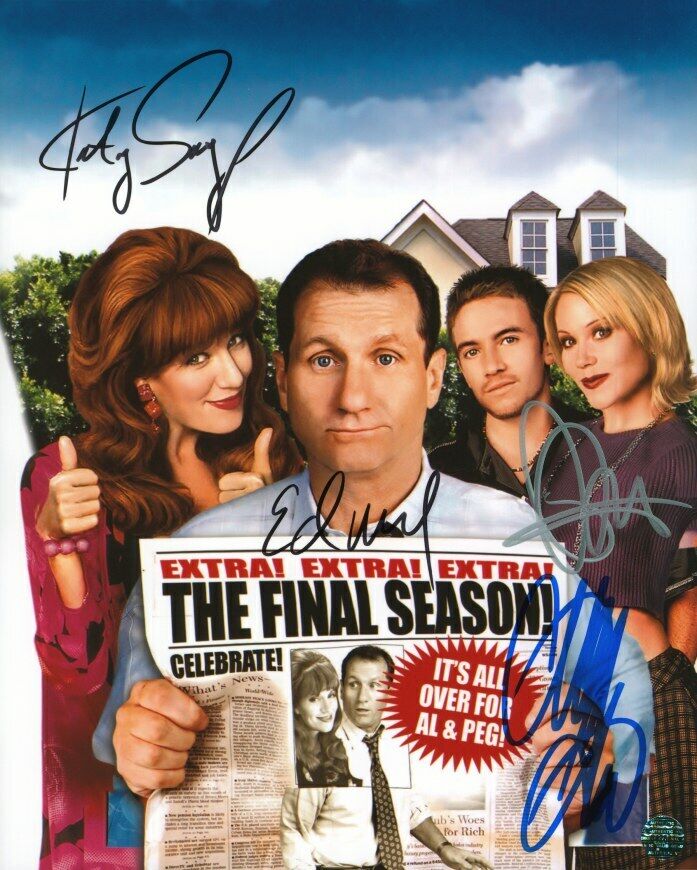 ED O'NEILL, KATEY SAGAL, DAVID FAUSTINO, CHRISTINA APPLEGATE Autographed Photo Poster painting