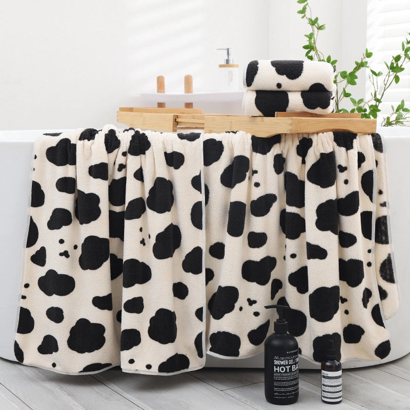 Coral Fleece Towel Bath Towel Soft High Density Cow Towel Household Daily Necessities Couple Gift Set