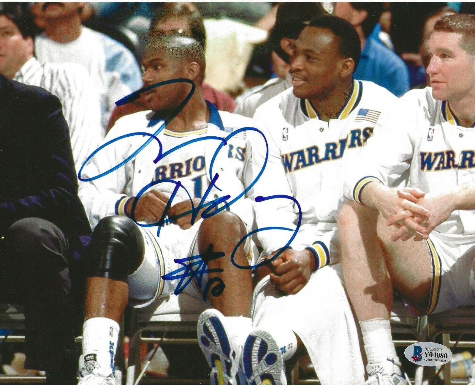 Tim Hardaway signed Golden State Warriors 8x10 Photo Poster painting autographed BAS Beckett