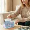 (24cm)Ice Blue Floral Butterfly 24cm DIY Diamond Painting Rhinestones Decorative Tissue Box Reusable Crystal Mosaic PU Tissue Holder for Home Car Desk Decoration Craft
