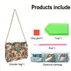 (US Local)DIY Flowers Diamond Art Wooden Coin Pouch with Chain 5D Diamond Painting Purse