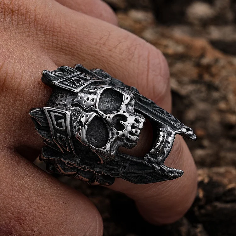 Mighty Skull Carving Ring