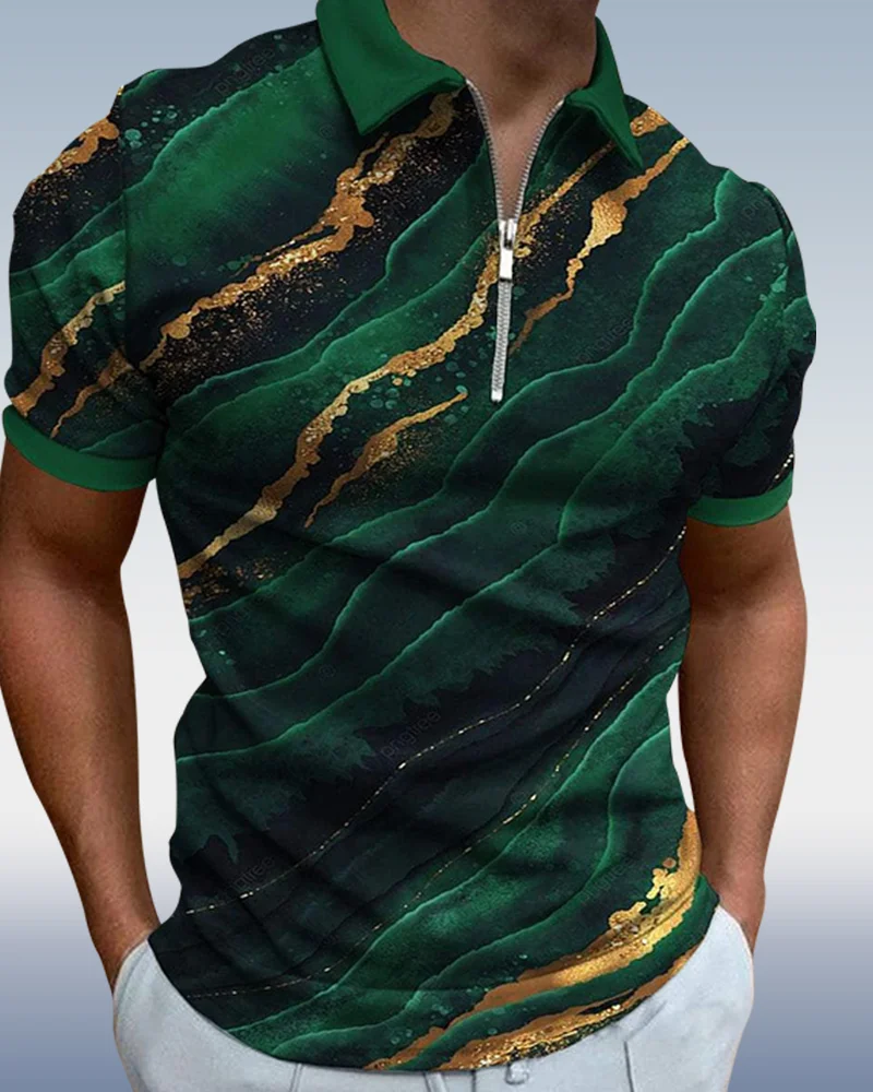 Suitmens Men's Contrasting Color Short Sleeve Polo Shirt 012