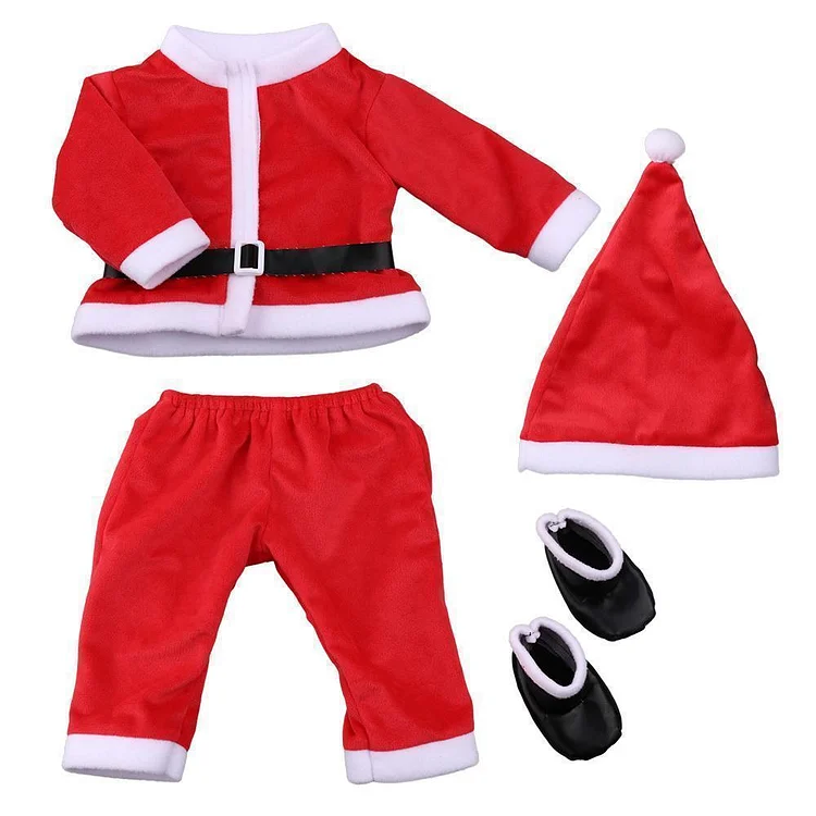  20-22"4 Stücke Infant Baby Santa Christmas Tops+Pants+Hut+Socken Outfits Klamotten——Baby Junge & Baby Mädchen - RSDP-Rebornbabypuppen-Rebornbabypuppen.de