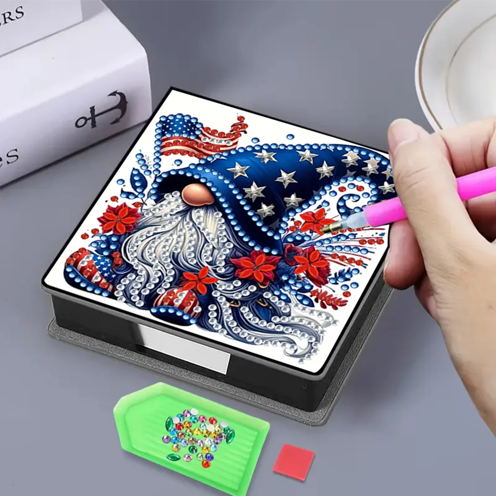 PU 5D Diamond Painting Kit Note Box DIY Diamond Art Notepad Box (C)