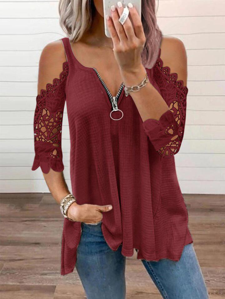 Women's V-neck Half Sleeve Tops