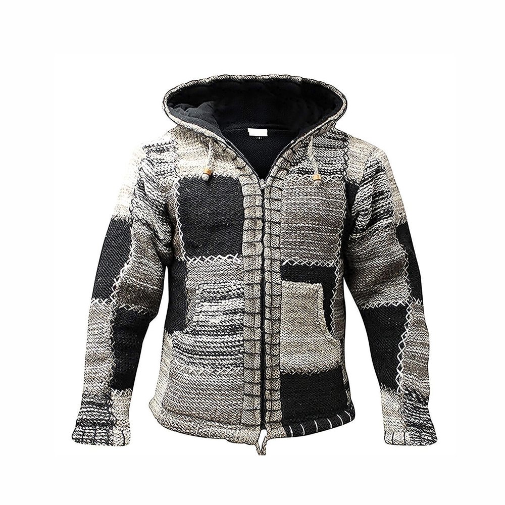 New Warm Hooded Jacket Knit Sweater Sweater Men-Compassnice®