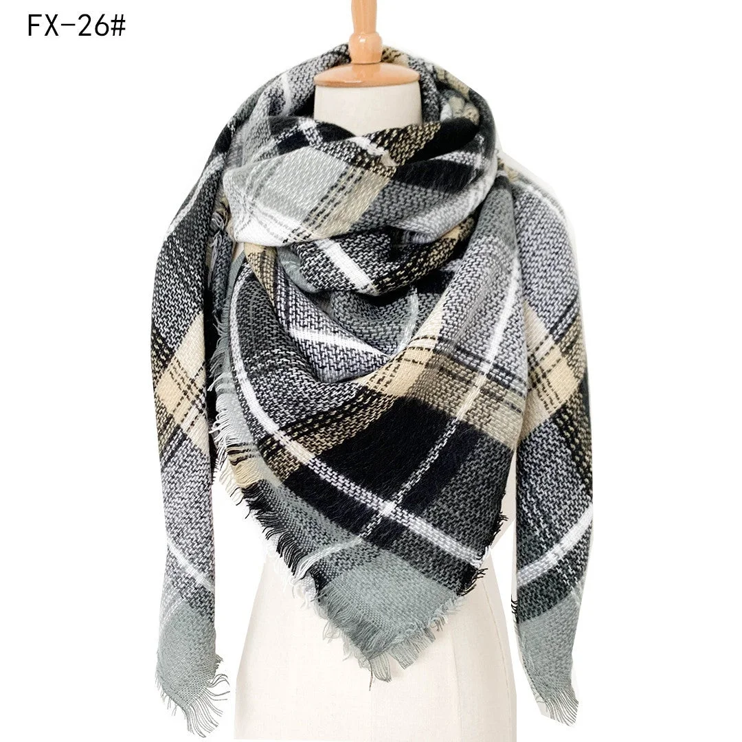Plaid Pashmina Scarf Winter Scarf For Women