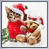 Diamond Painting -DIY Full Round Drill Christmas Cat Bear