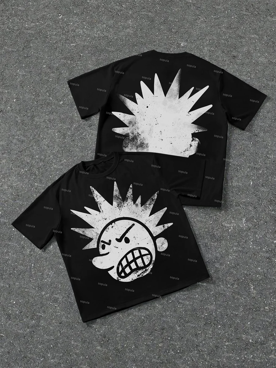 Casual The Brain Explodes Print 100% Cotton Short Sleeve T-Shirt