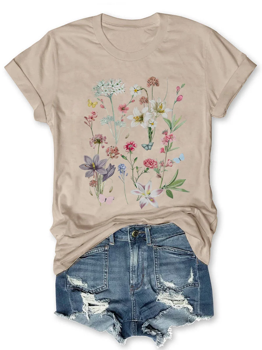 Eagerlys Vintage Botanical T-shirt Eagerlys
