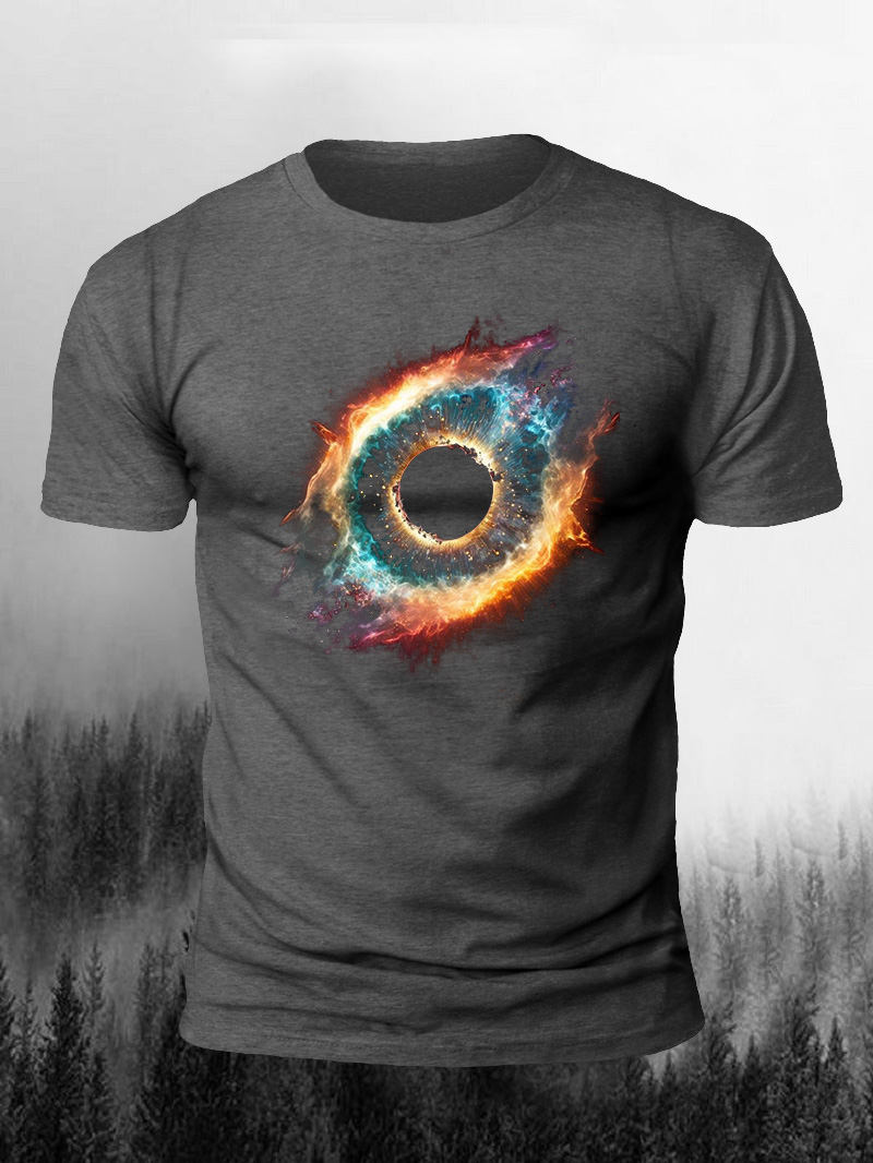 Men's Eye of the Universe Print Casual Short Sleeve T-shirt