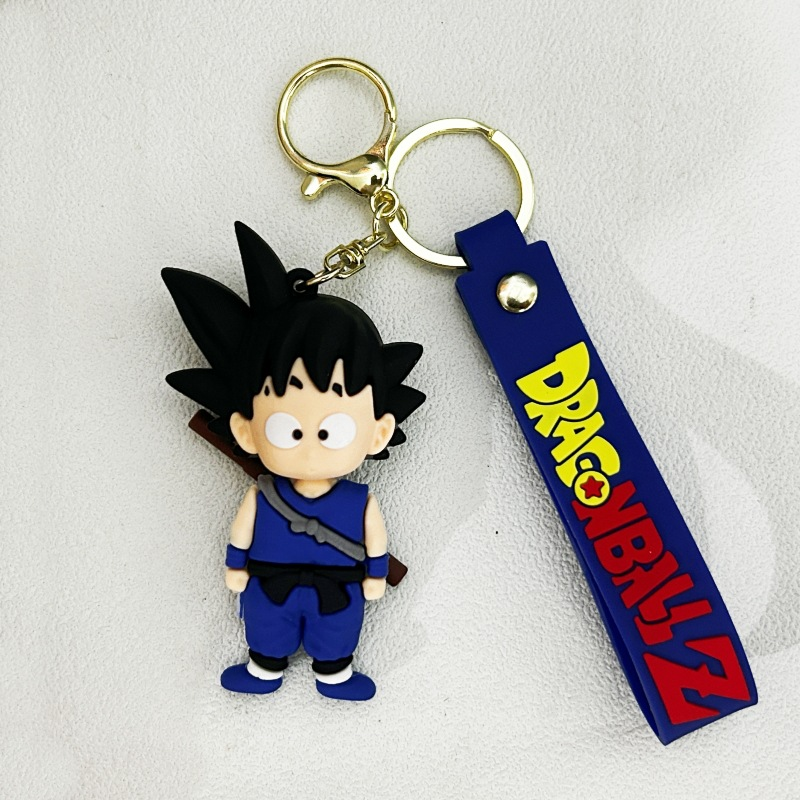 Cartoon Dragon Ball Silicone Doll Goku  Character Keychain