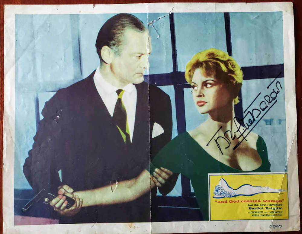 Brigitte Bardot Jsa Signed 11x14 God Created Woman Lobby Card Photo Poster painting Autograph